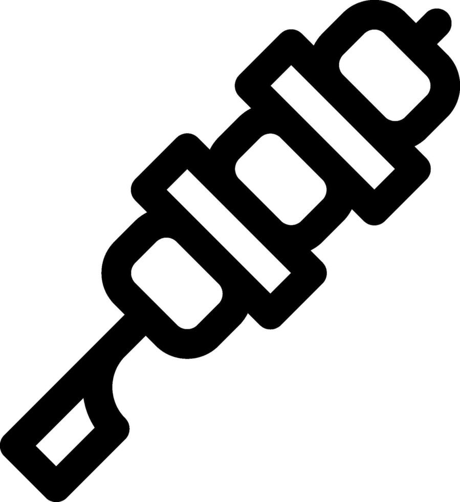 A black and white icon of a screwdriver vector