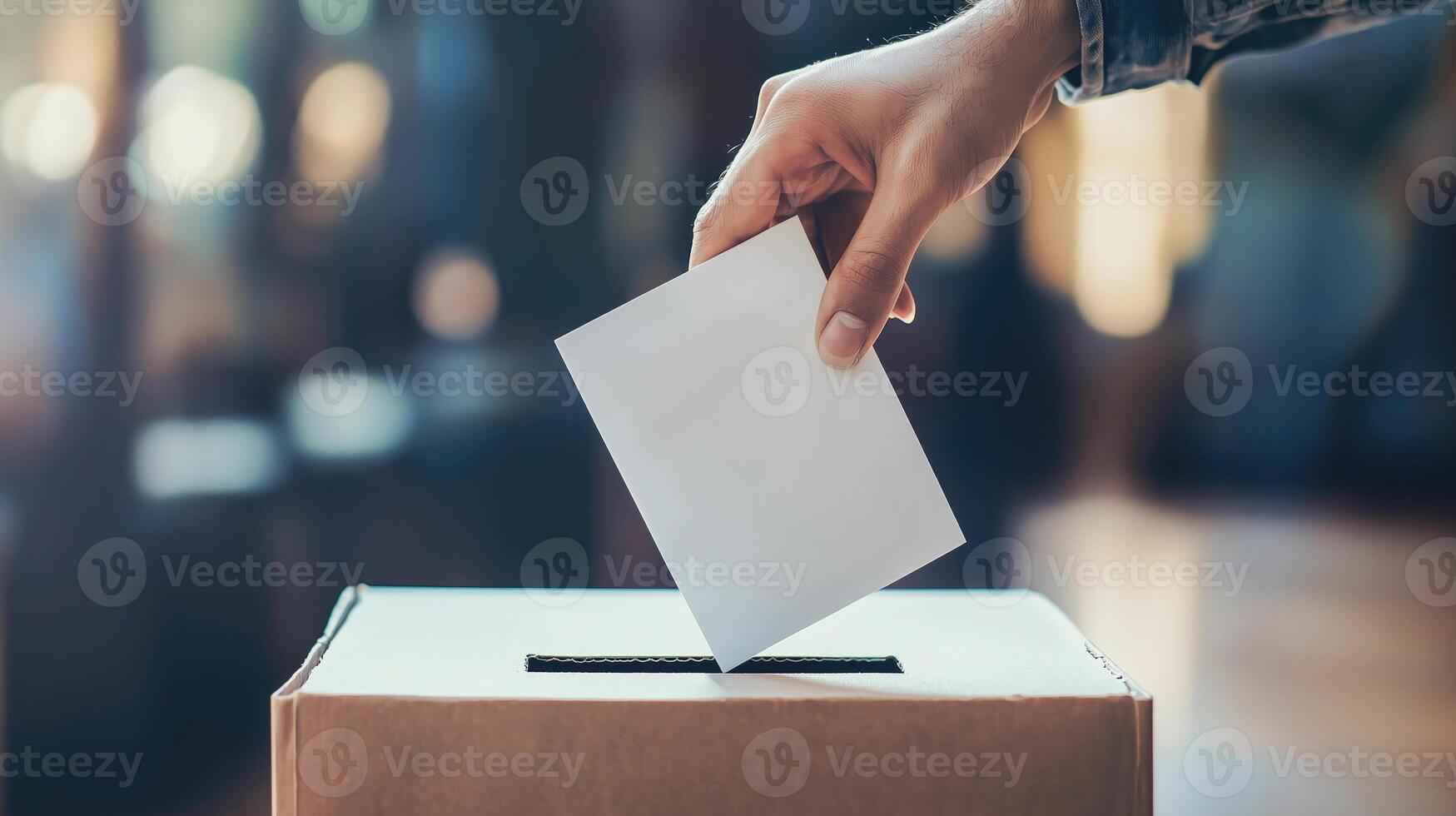 Putting Ballot Paper in Ballot Box photo