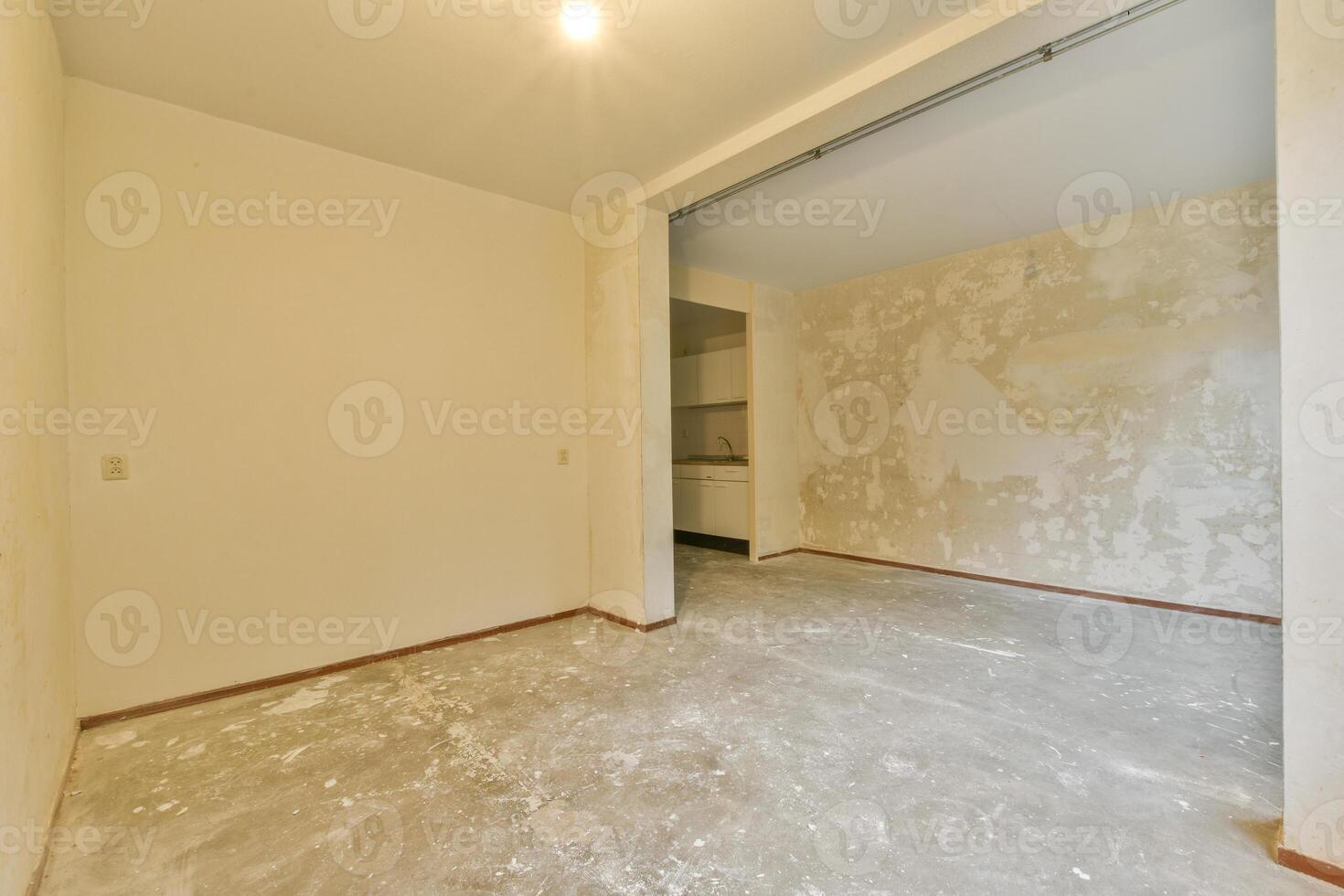 Empty room with a door and a window photo