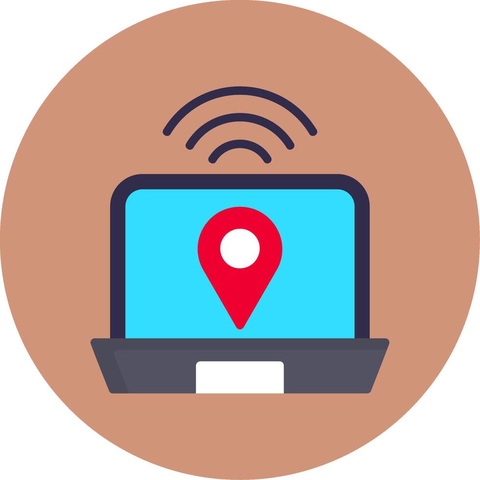 Digital Nomad Hub Flat Multi Color Icon vector