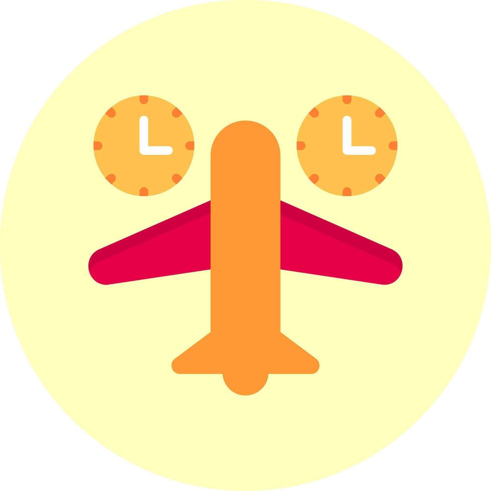 Jet Lag Flat Multi Color Icon vector
