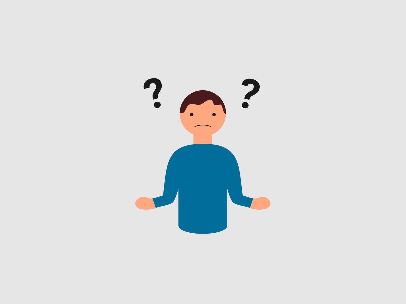 flat design confused person illustration vector