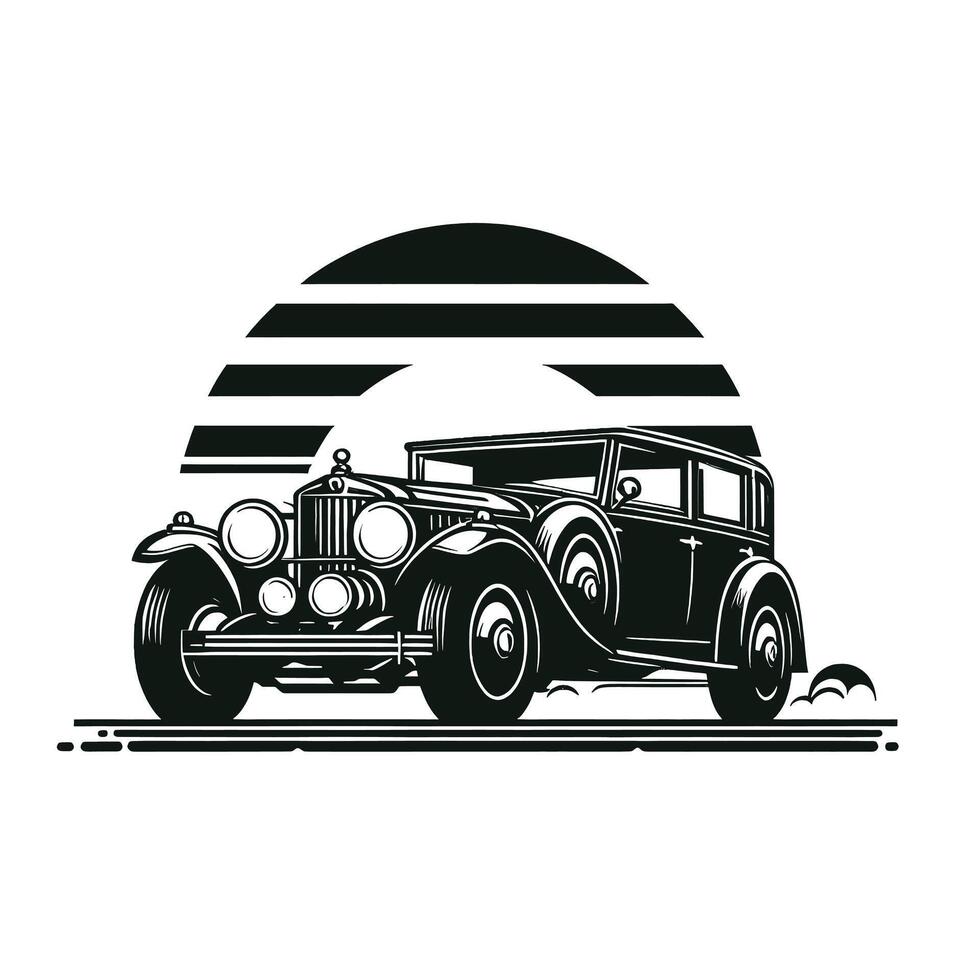 Vintage car logo design vector