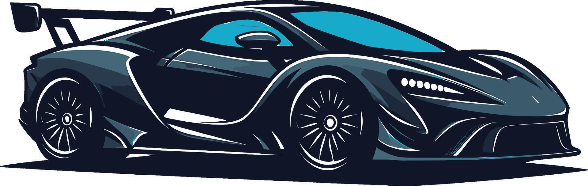 A cartoon car with a blue background vector