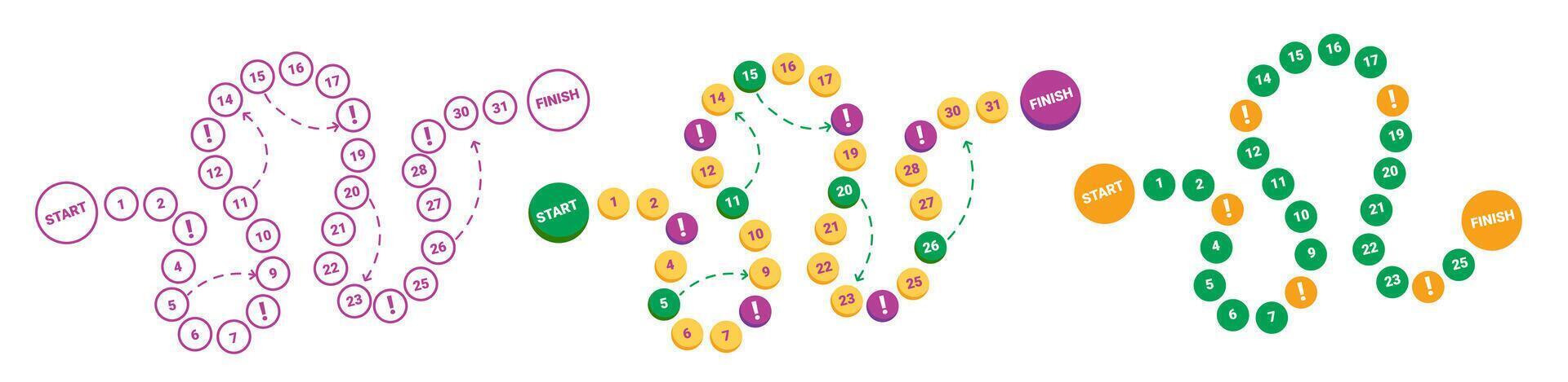 Happy platform game for children with numbers. vector