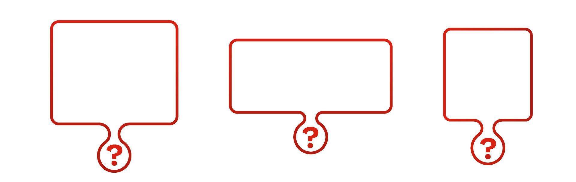Red outline question frame without text. Minimalistic warning border. vector