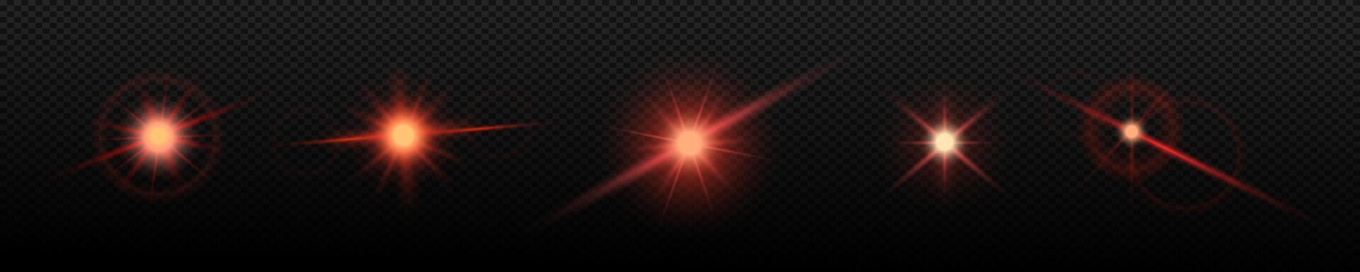 Red stars icon set. Space icons collection. vector