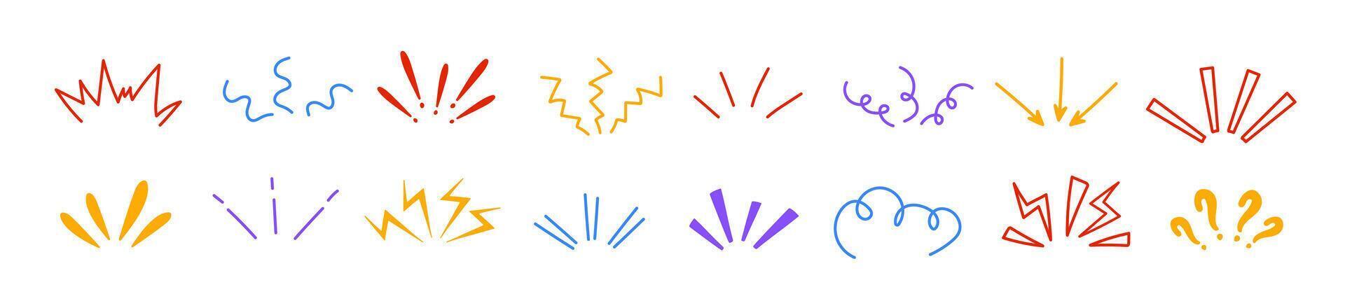 Colorful emotional element for comics or manga. vector