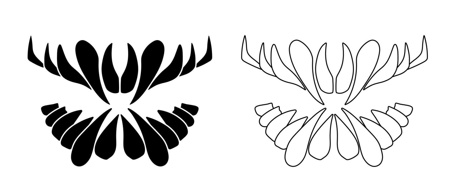Predators teeth tattoo. Black beast jaw logo. vector