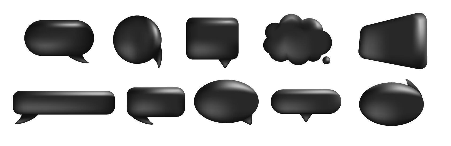 Black speech bubble for comments and review. vector