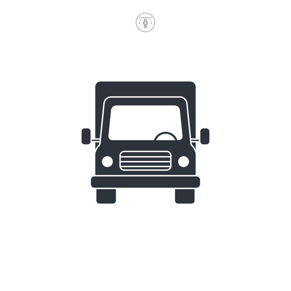 Fast shipping delivery truck icon symbol illustration isolated on white background vector