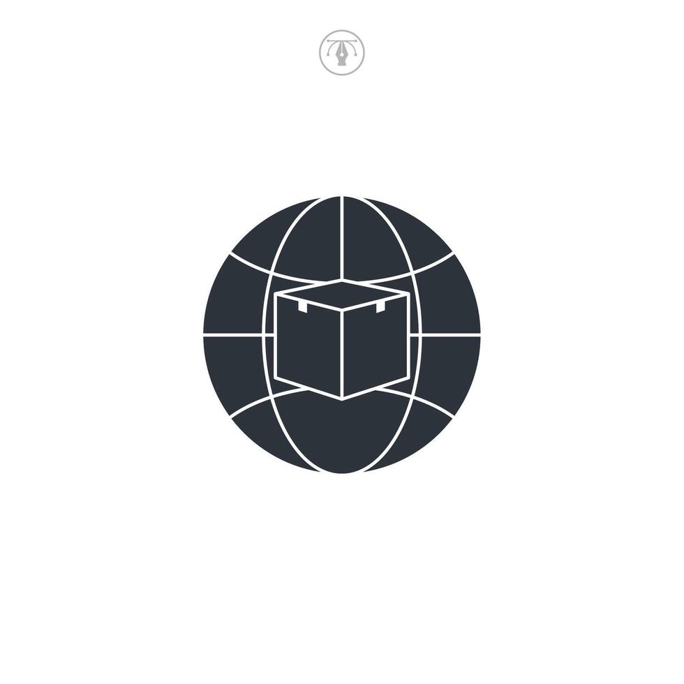 Logistics Network, global logistics icon symbol illustration isolated on white background vector