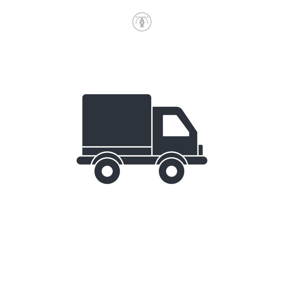 Fast shipping delivery truck icon symbol illustration isolated on white background vector