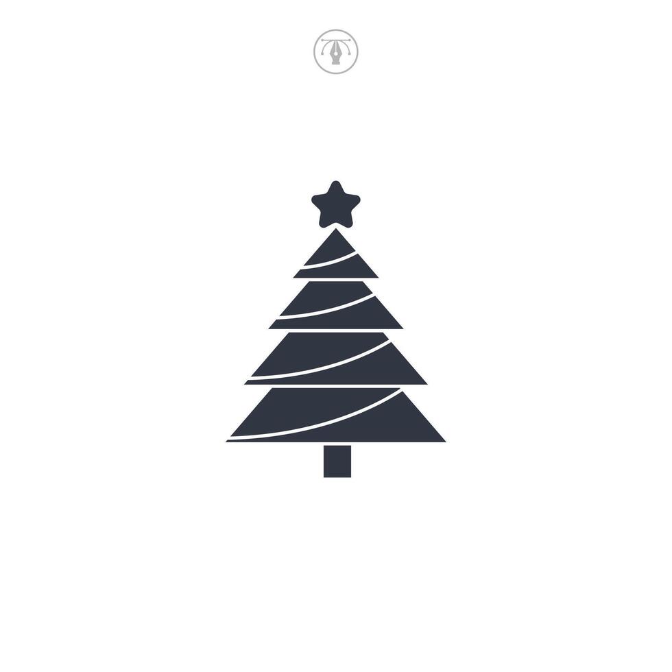 Christmas tree icon symbol illustration isolated on white background vector