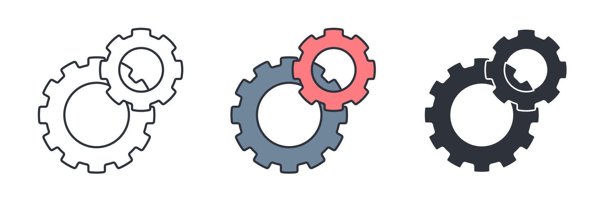 Settings and Cog Wheel icon symbol illustration isolated on white background vector