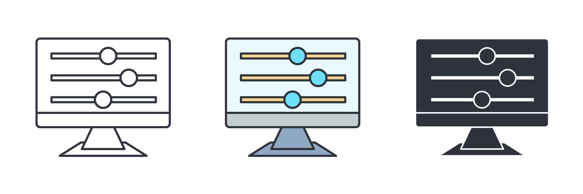 Control panel icon symbol illustration isolated on white background vector