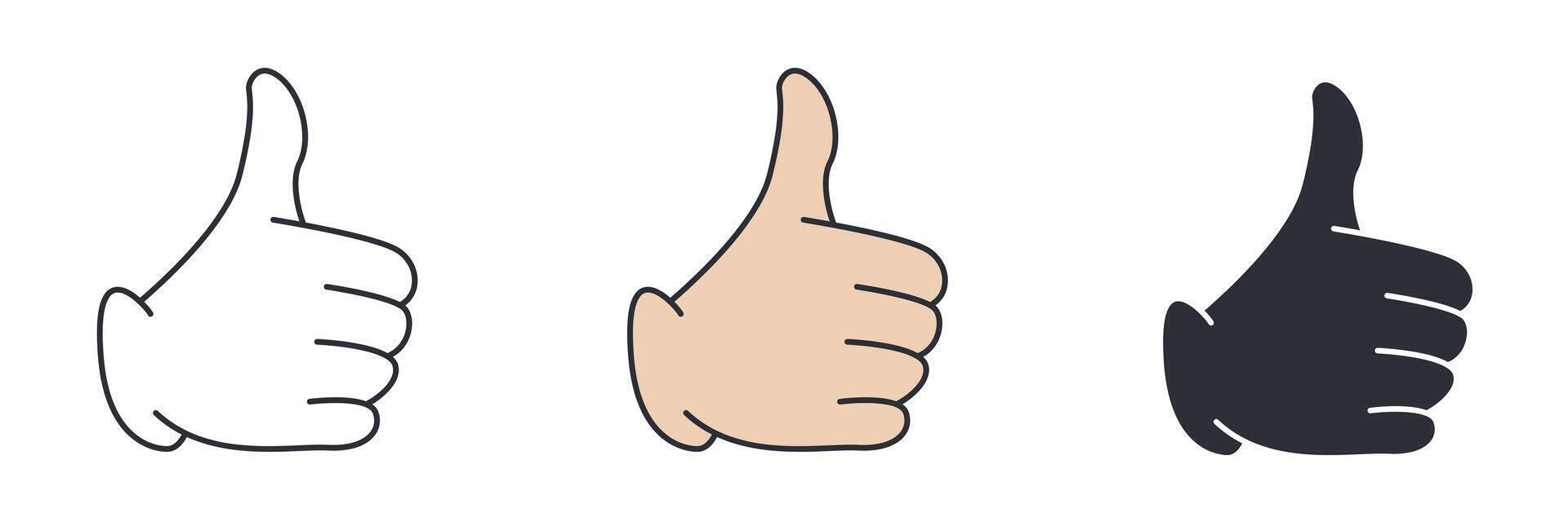 Thumbs Up icon symbol illustration isolated on white background vector