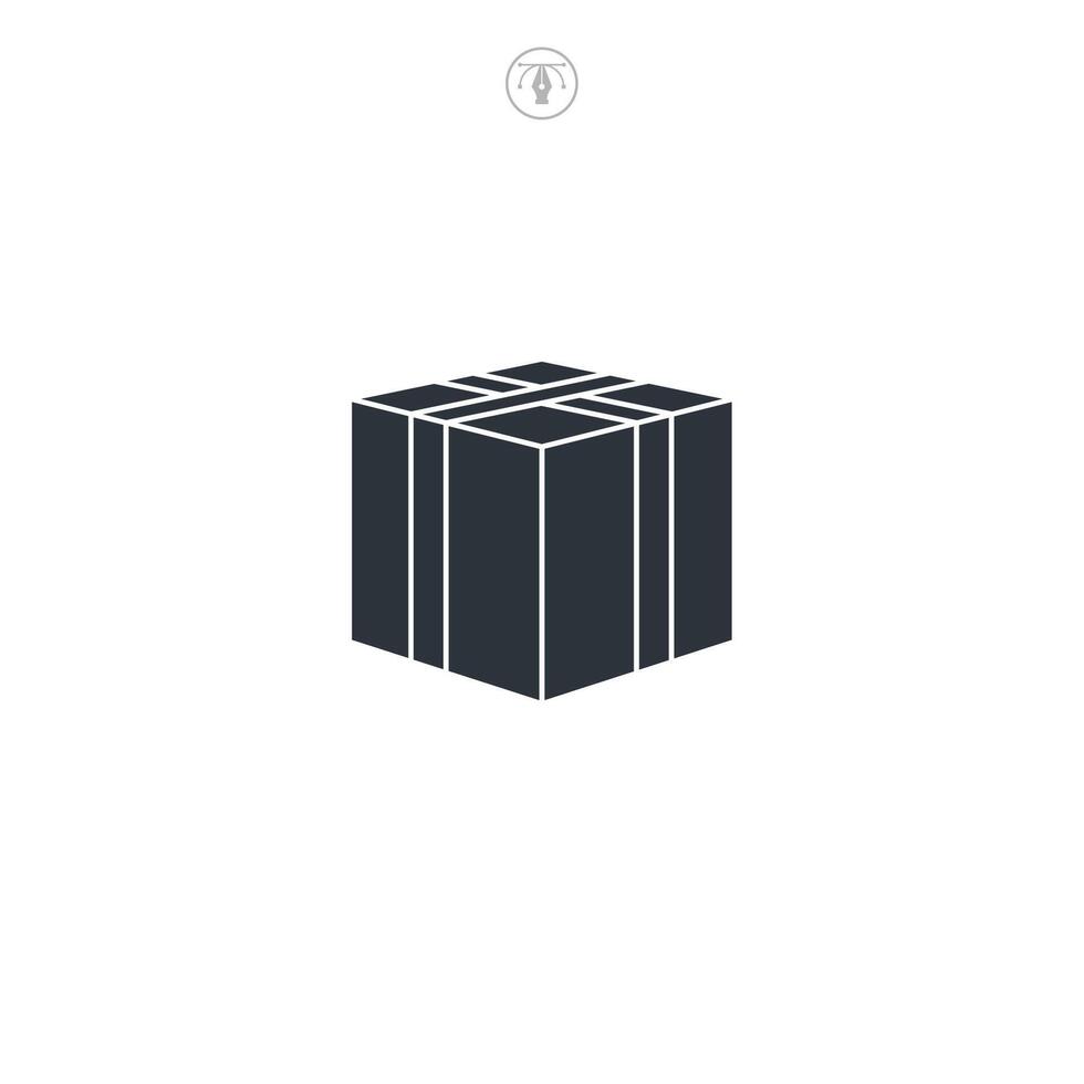Sealed Box icon symbol illustration isolated on white background vector