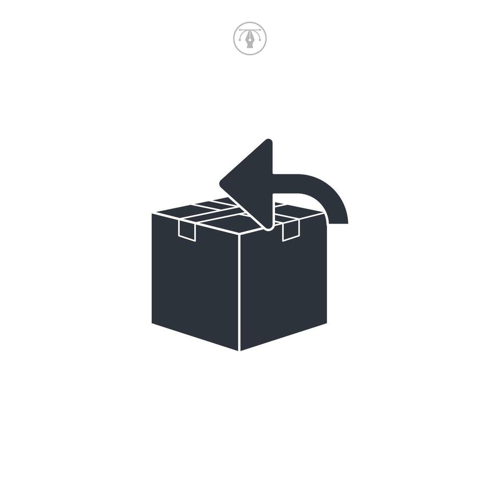 Box package return or Exchange icon symbol illustration isolated on white background vector