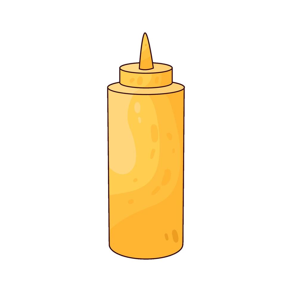 Illustration of mustard sauce bottle vector