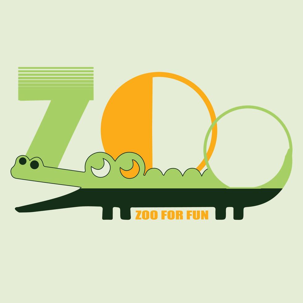 zoo design for t-shirt vector