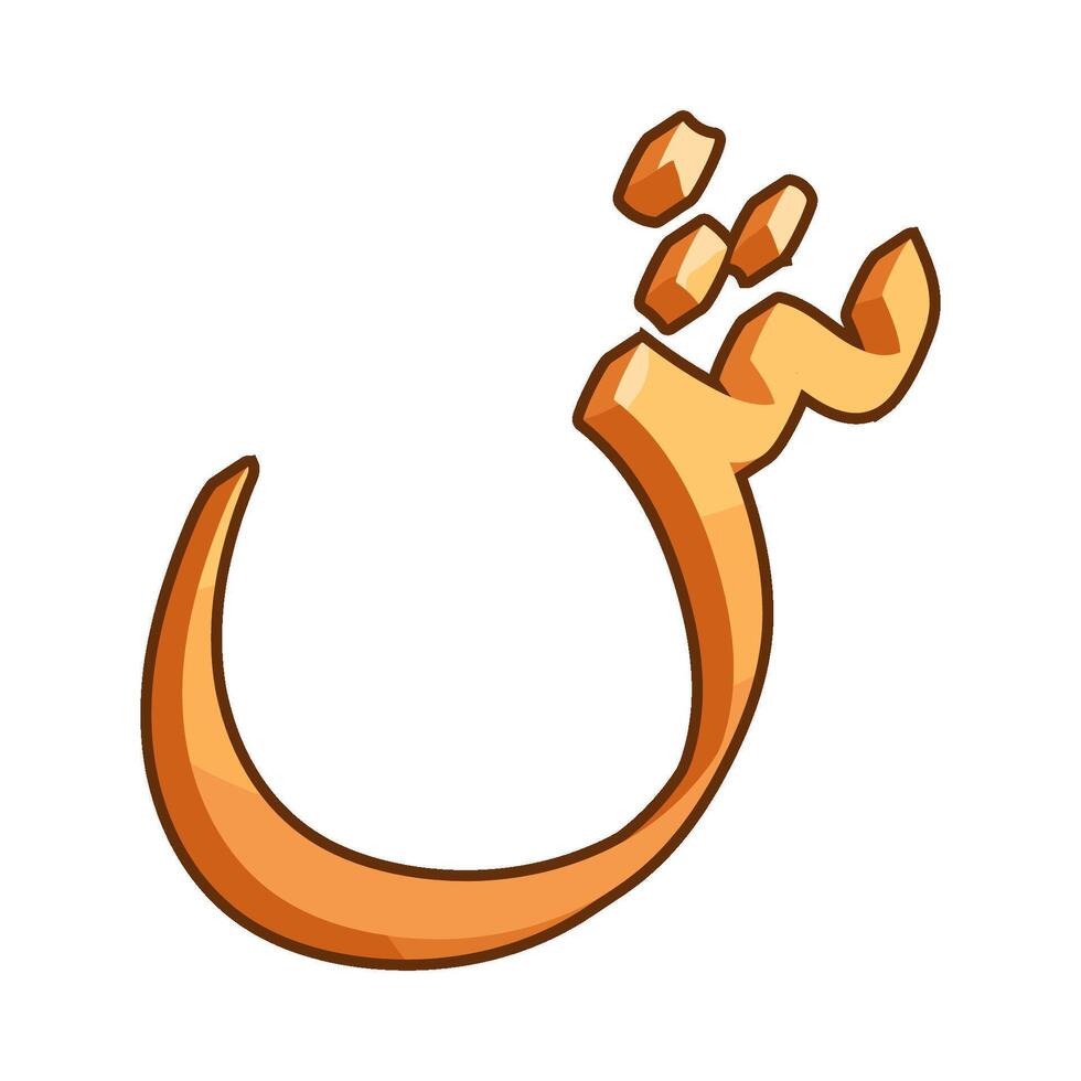 Illustration of Arabic letter shiin vector