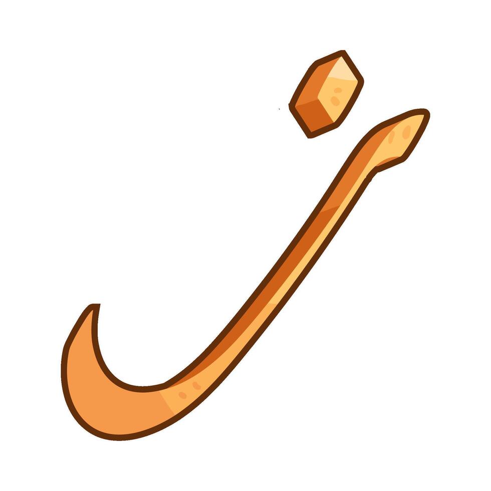 Illustration of Arabic letter zaay vector
