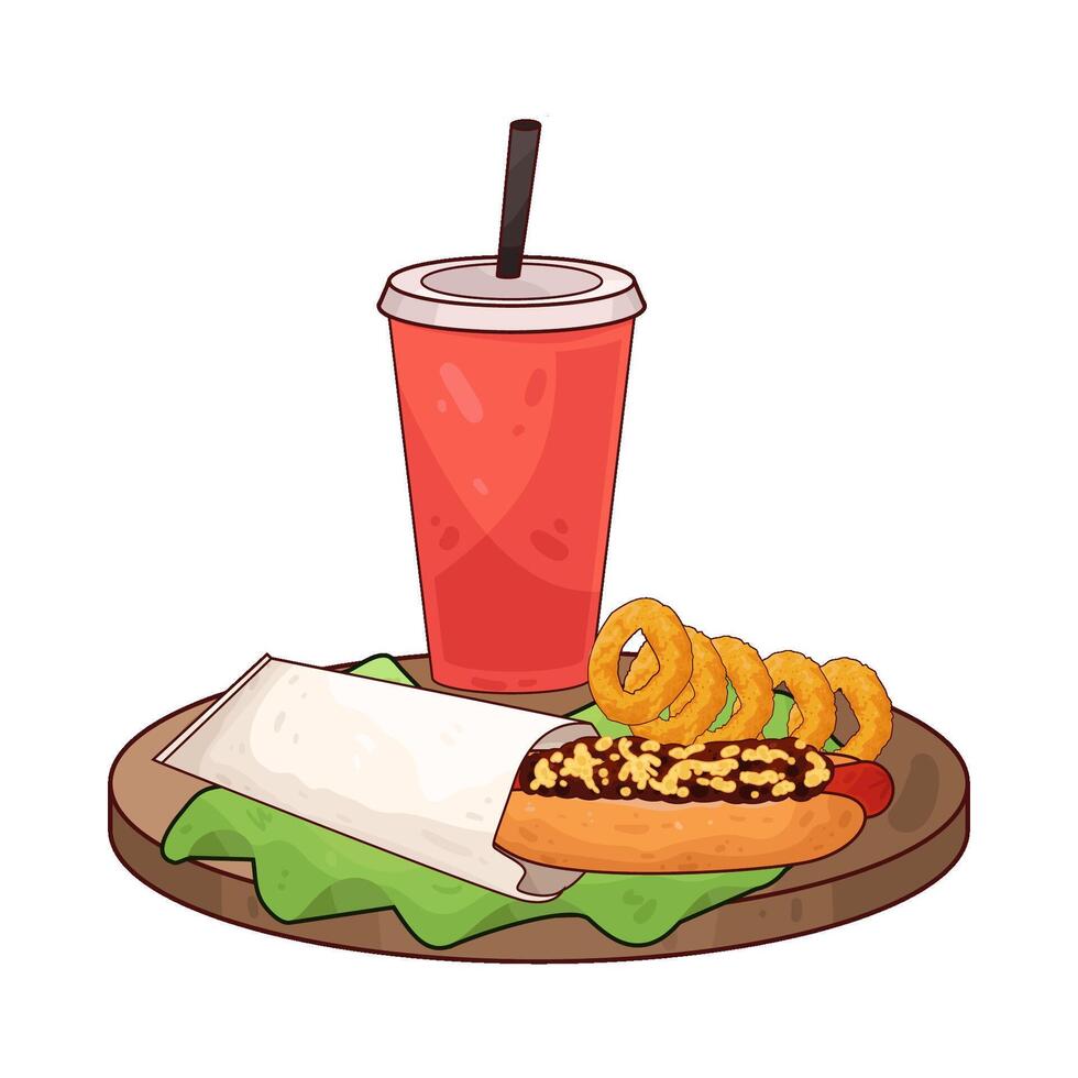 Hotdog with Fresh Soda vector