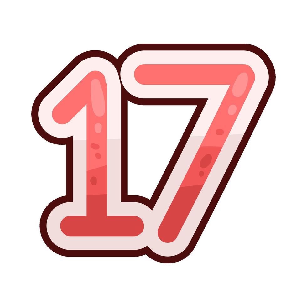 Illustration of number 17 vector