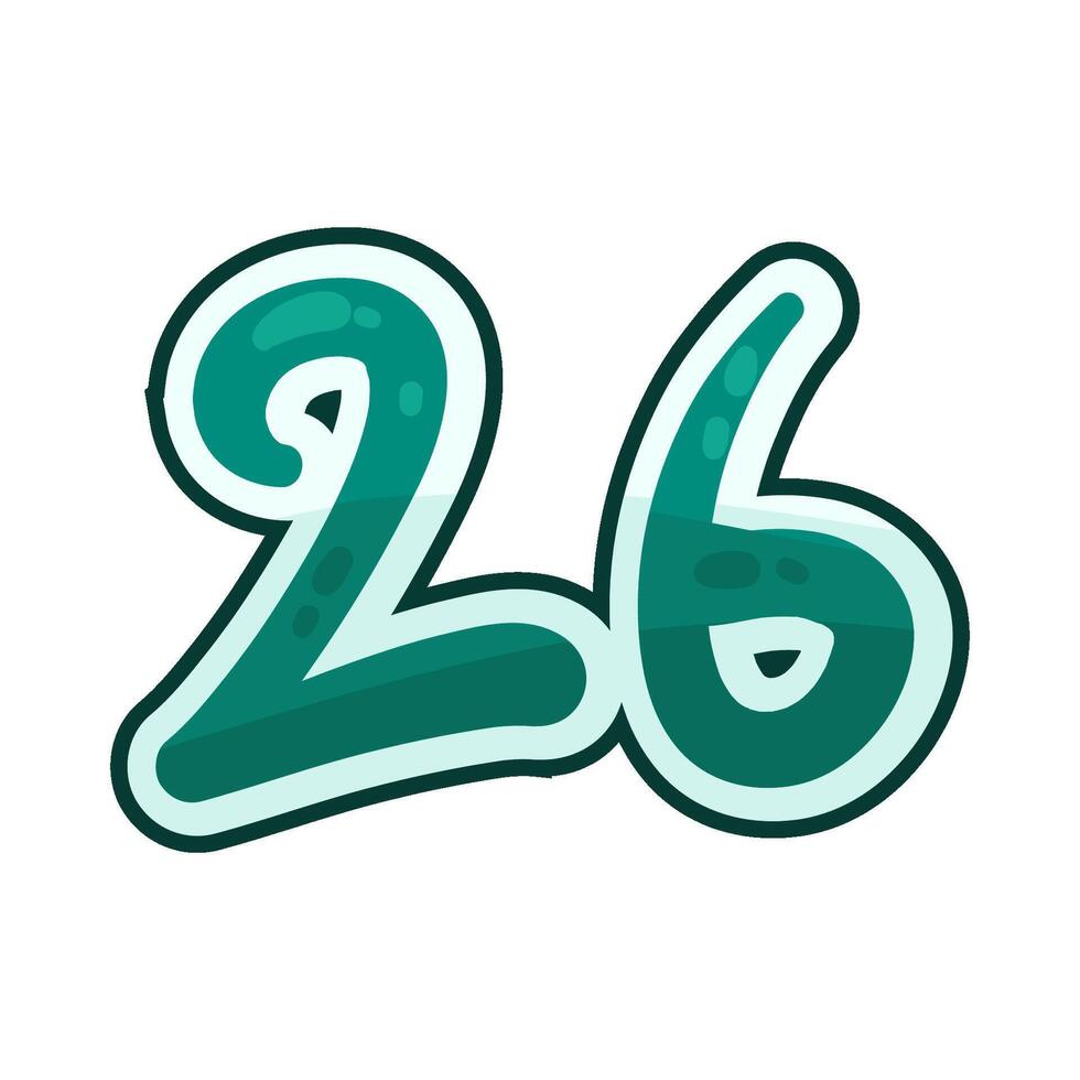 Illustration of number 26 vector