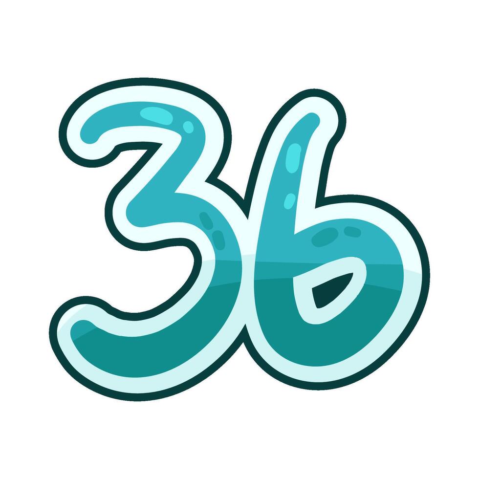 Illustration of number 36 vector