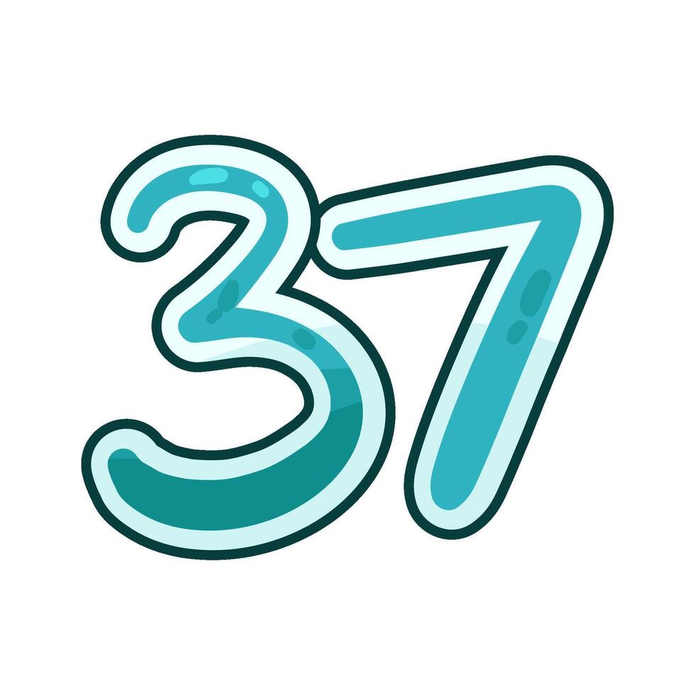 Illustration of number 37 vector