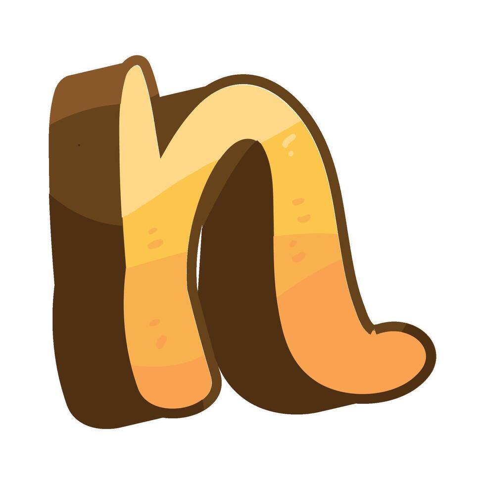 Illustration of letter n vector