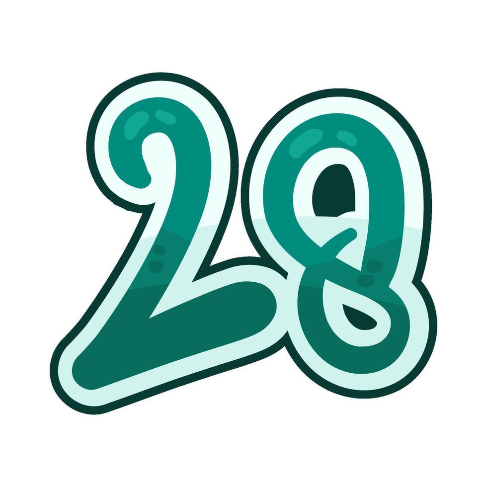 Illustration of number 28 vector