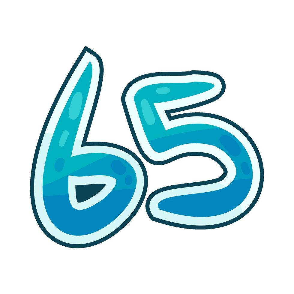 Illustration of number 65 vector