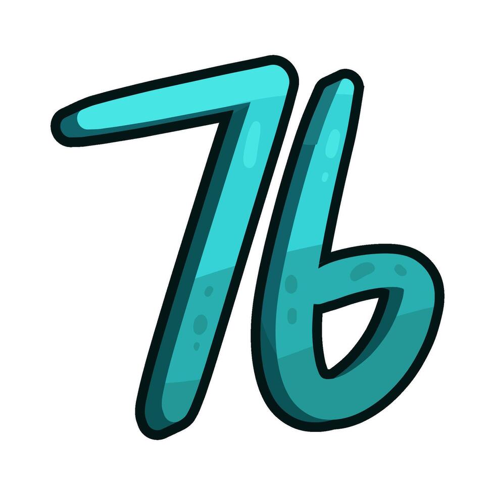 Illustration of number 76 vector