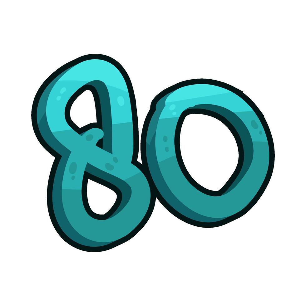Illustration of number 80 vector