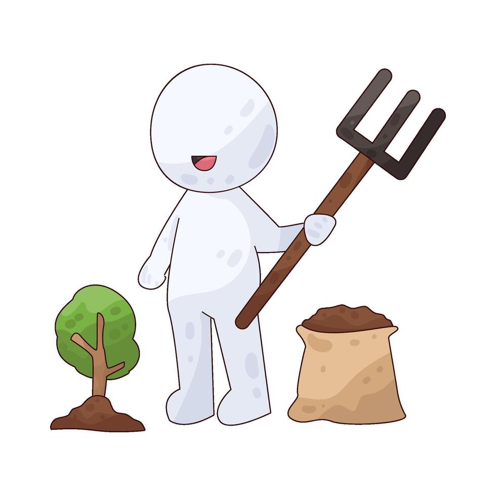 people are gardening vector