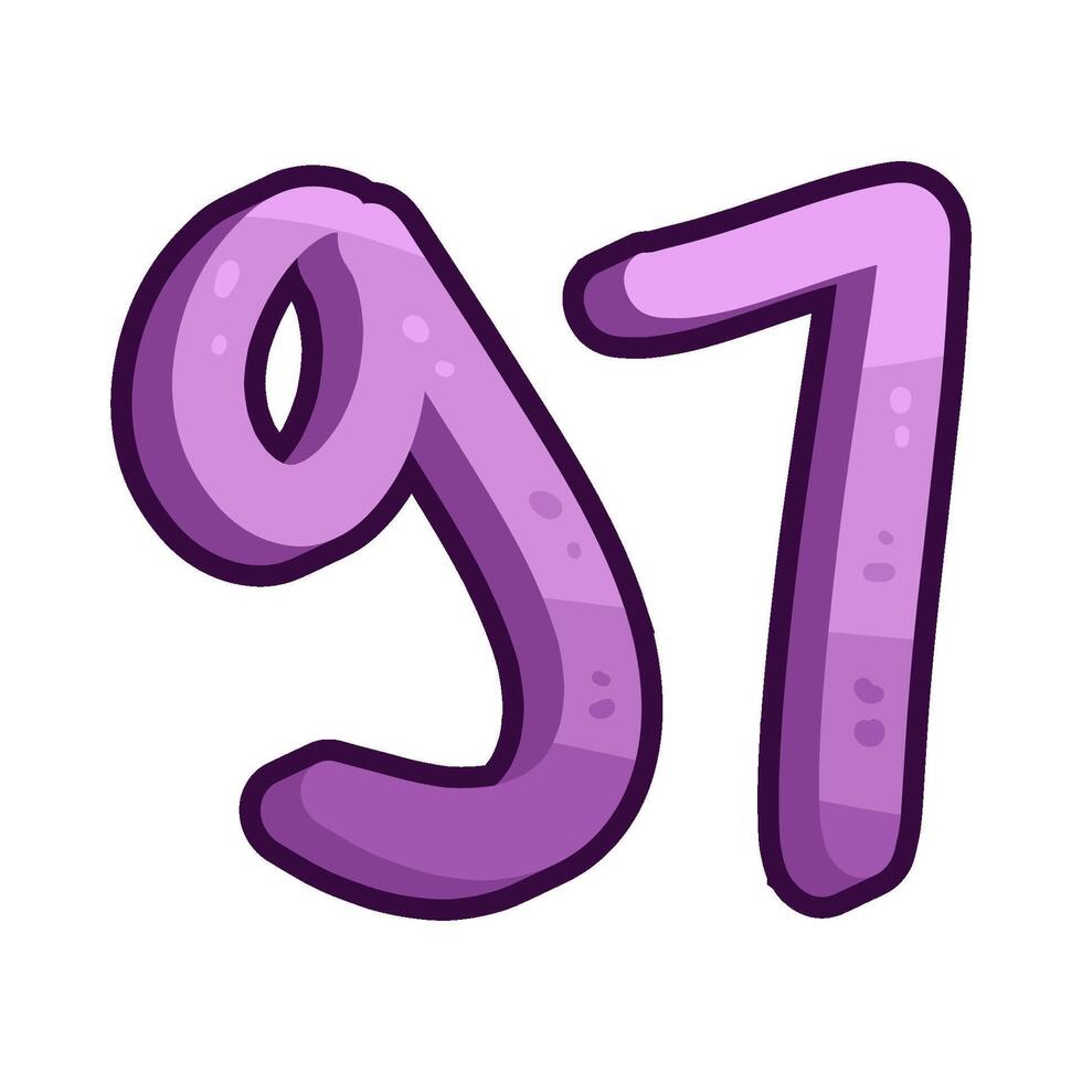 Illustration of number 97 vector