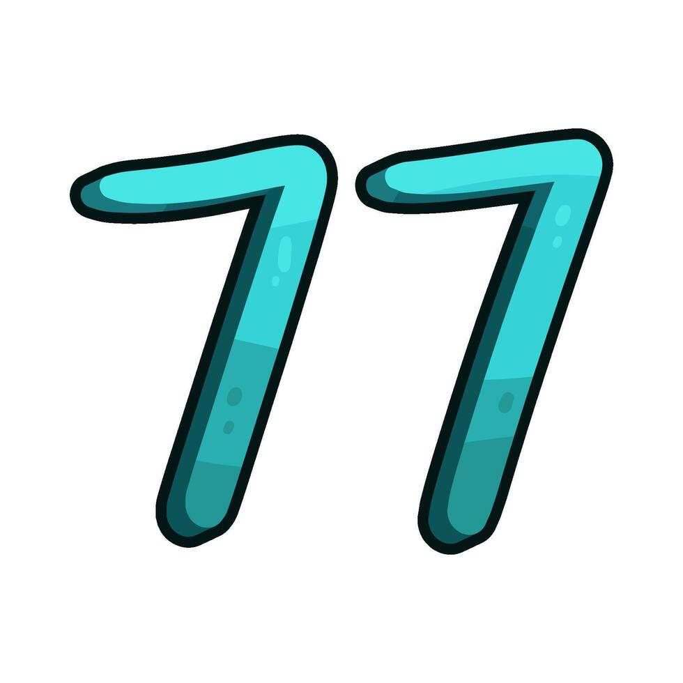 Illustration of number 77 vector