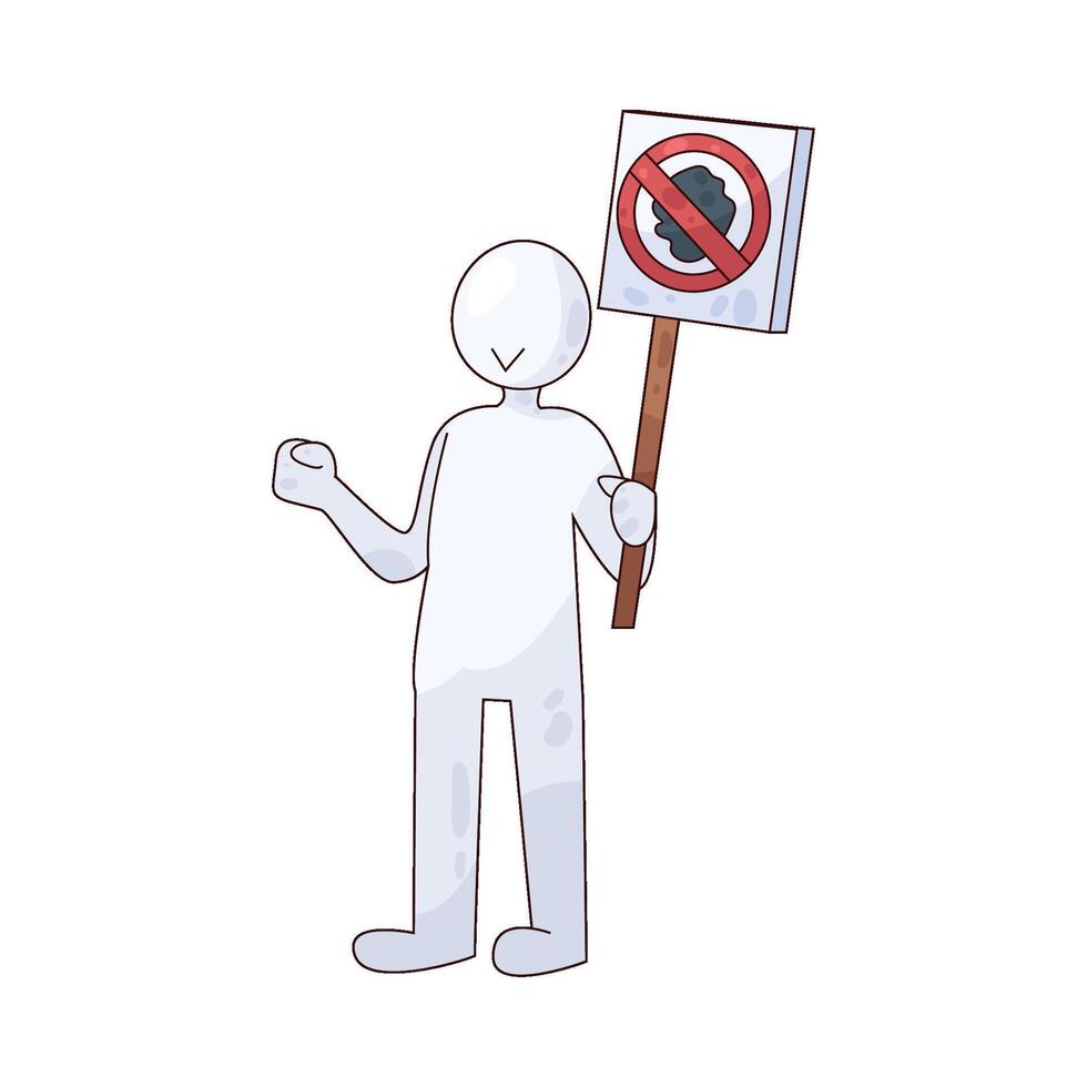 Man shows trash sign vector