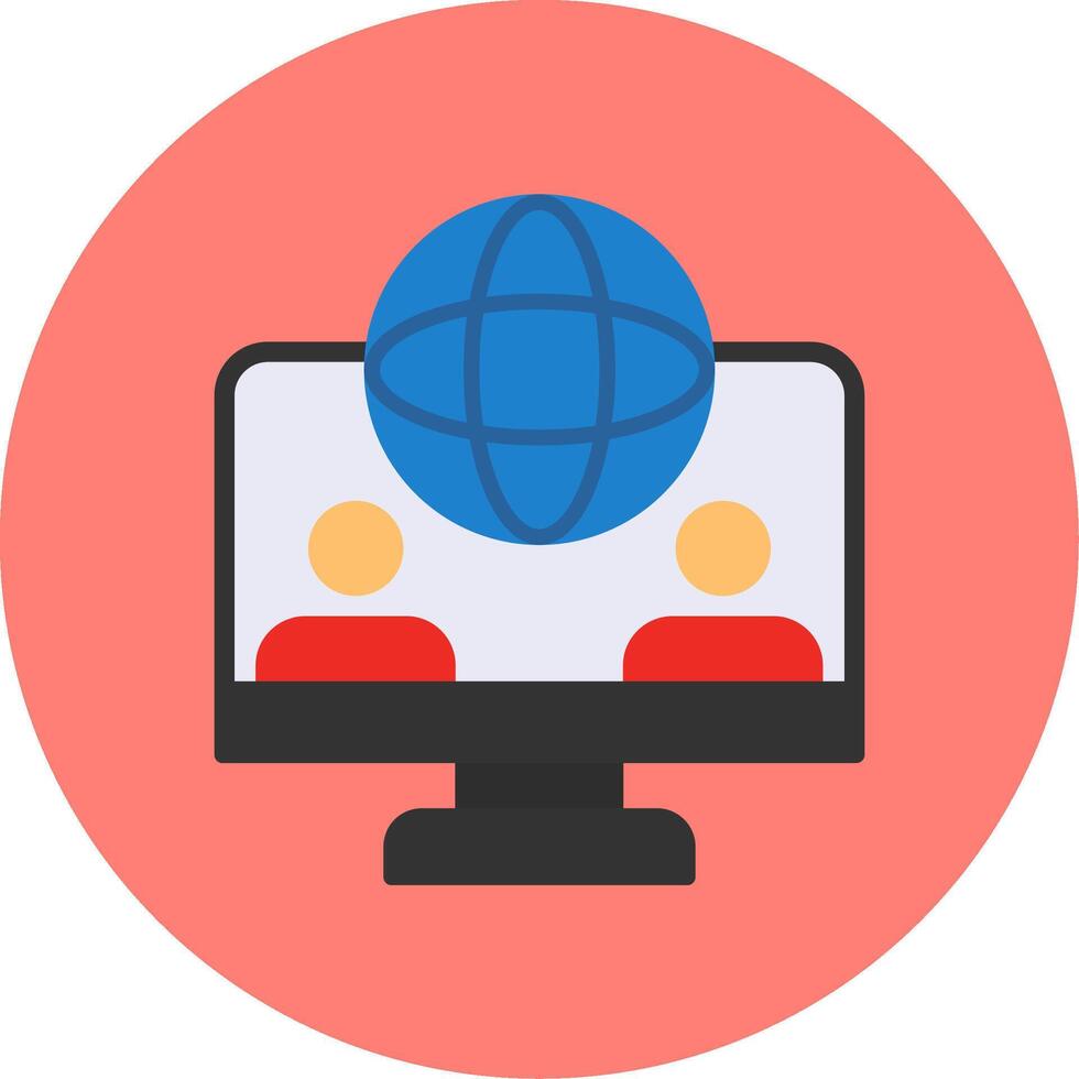 Online Community Flat Multi Color Icon vector