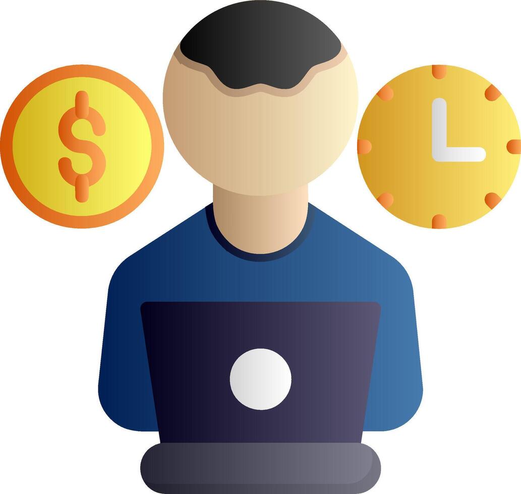 Freelancing Flat Gradient Icon vector