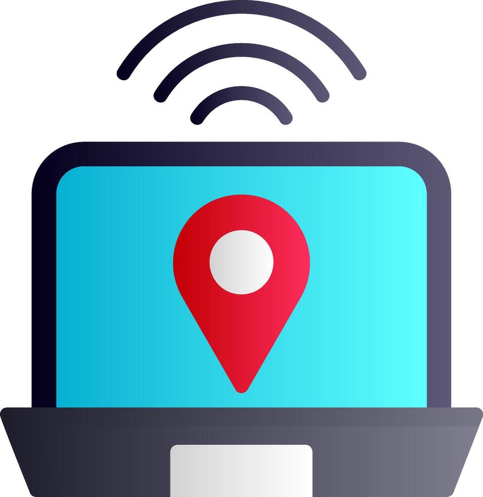 Digital Nomad Hub Flat Gradient Icon vector