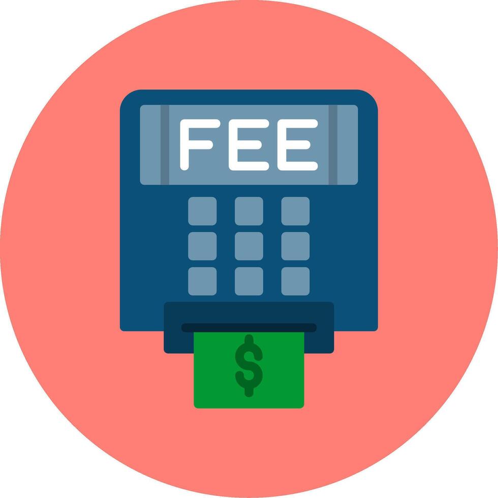 Atm Fees Flat Multi Color Icon vector