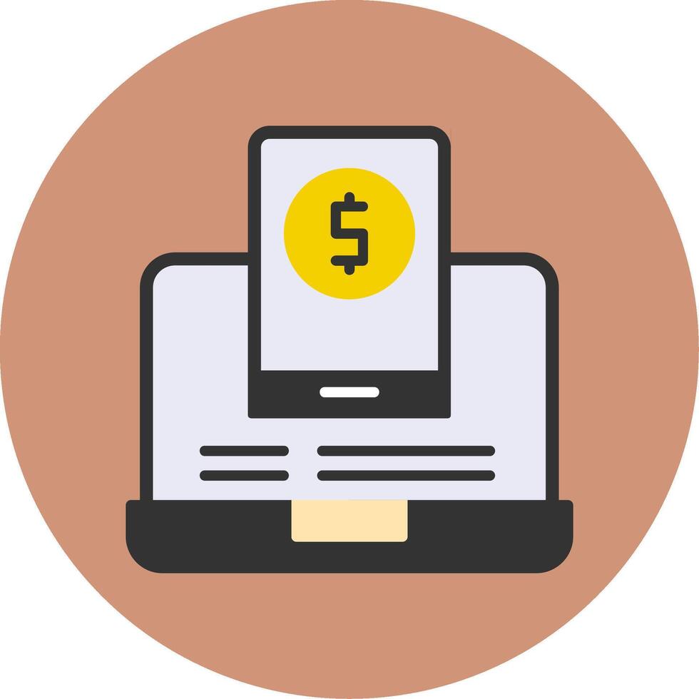 Online Business Flat Multi Color Icon vector