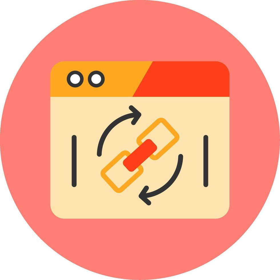 Backlink Flat Multi Color Icon vector
