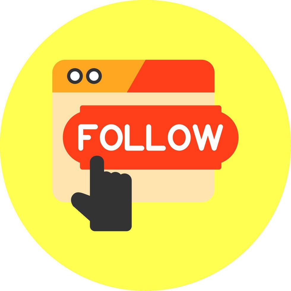 Do Follow Flat Multi Color Icon vector