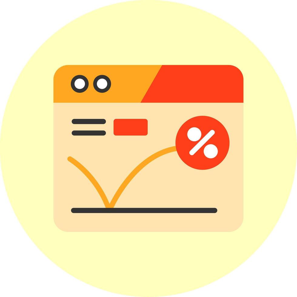Bounce Rate Flat Multi Color Icon vector