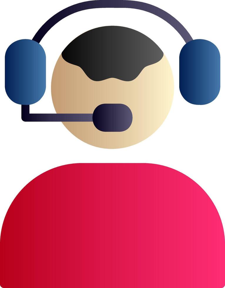 Customer Service Agent Flat Gradient Icon vector